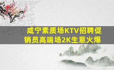 咸宁素质场KTV招聘促销员高端场2K生意火爆